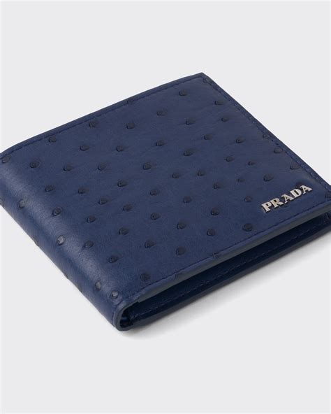 ostrich leather wallet prada|Bluette Ostrich Leather Wallet .